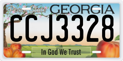 GA license plate CCJ3328