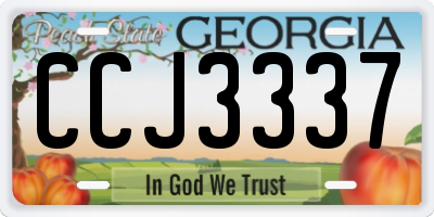 GA license plate CCJ3337