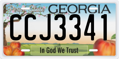 GA license plate CCJ3341