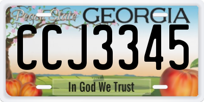 GA license plate CCJ3345