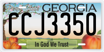 GA license plate CCJ3350