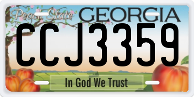GA license plate CCJ3359