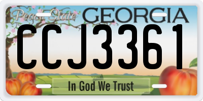 GA license plate CCJ3361
