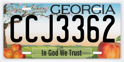 GA license plate CCJ3362