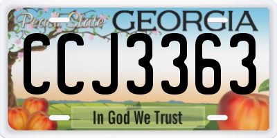 GA license plate CCJ3363