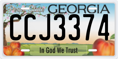 GA license plate CCJ3374