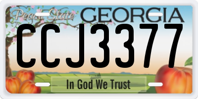 GA license plate CCJ3377