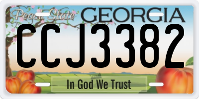 GA license plate CCJ3382