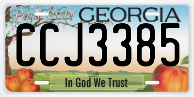 GA license plate CCJ3385