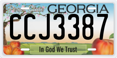 GA license plate CCJ3387