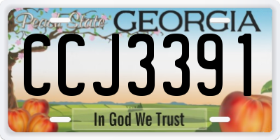 GA license plate CCJ3391