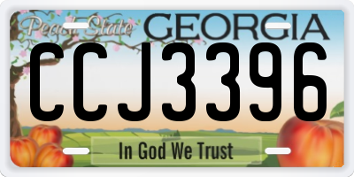 GA license plate CCJ3396