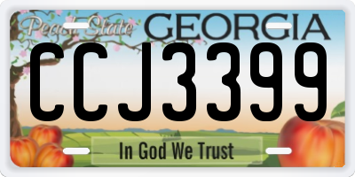 GA license plate CCJ3399