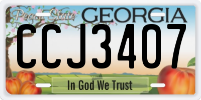 GA license plate CCJ3407