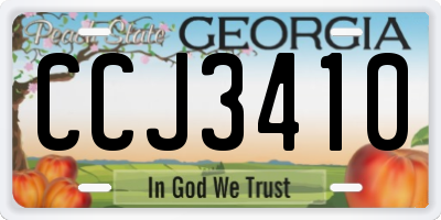 GA license plate CCJ3410