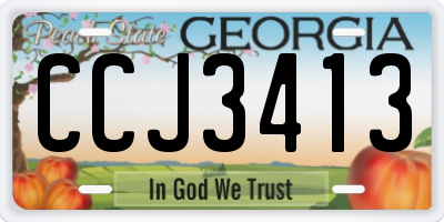 GA license plate CCJ3413
