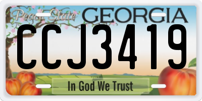 GA license plate CCJ3419