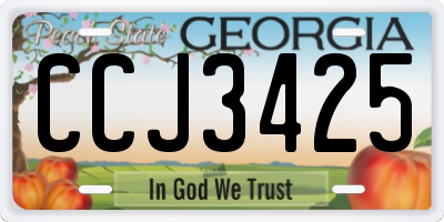 GA license plate CCJ3425