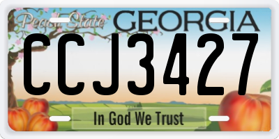 GA license plate CCJ3427