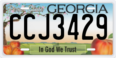 GA license plate CCJ3429