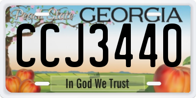 GA license plate CCJ3440