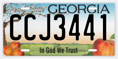 GA license plate CCJ3441