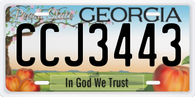 GA license plate CCJ3443