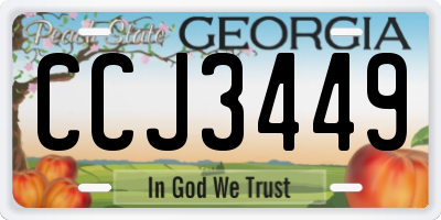 GA license plate CCJ3449