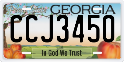 GA license plate CCJ3450