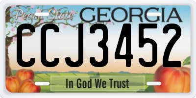 GA license plate CCJ3452