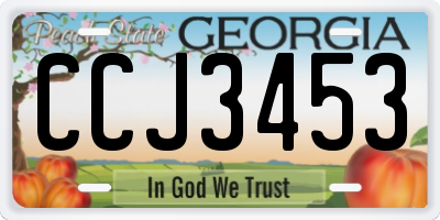 GA license plate CCJ3453