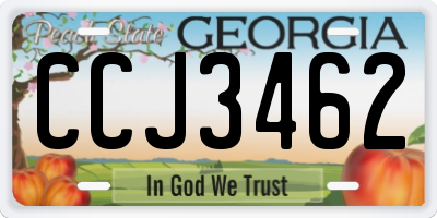GA license plate CCJ3462