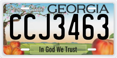 GA license plate CCJ3463