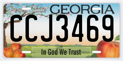 GA license plate CCJ3469