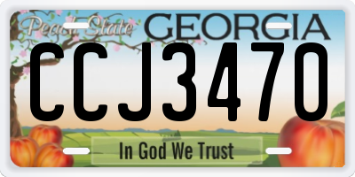 GA license plate CCJ3470