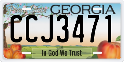 GA license plate CCJ3471