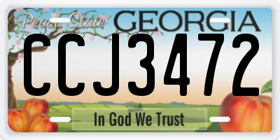 GA license plate CCJ3472