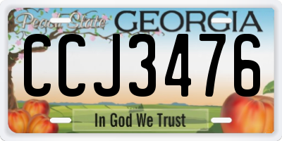 GA license plate CCJ3476