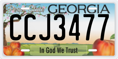 GA license plate CCJ3477