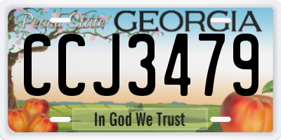 GA license plate CCJ3479
