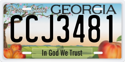 GA license plate CCJ3481