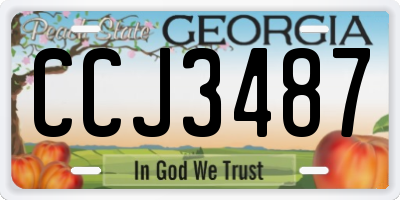 GA license plate CCJ3487