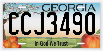 GA license plate CCJ3490