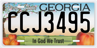 GA license plate CCJ3495