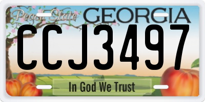 GA license plate CCJ3497