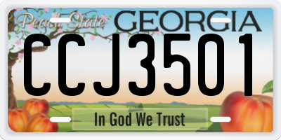 GA license plate CCJ3501