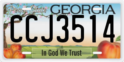 GA license plate CCJ3514