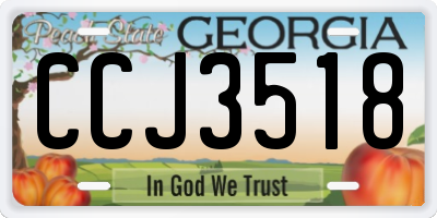 GA license plate CCJ3518