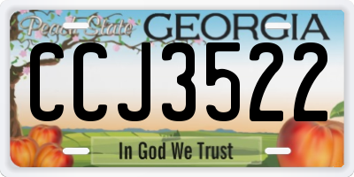 GA license plate CCJ3522