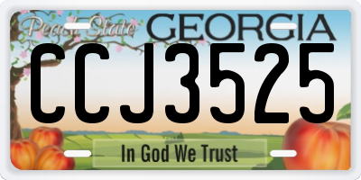 GA license plate CCJ3525